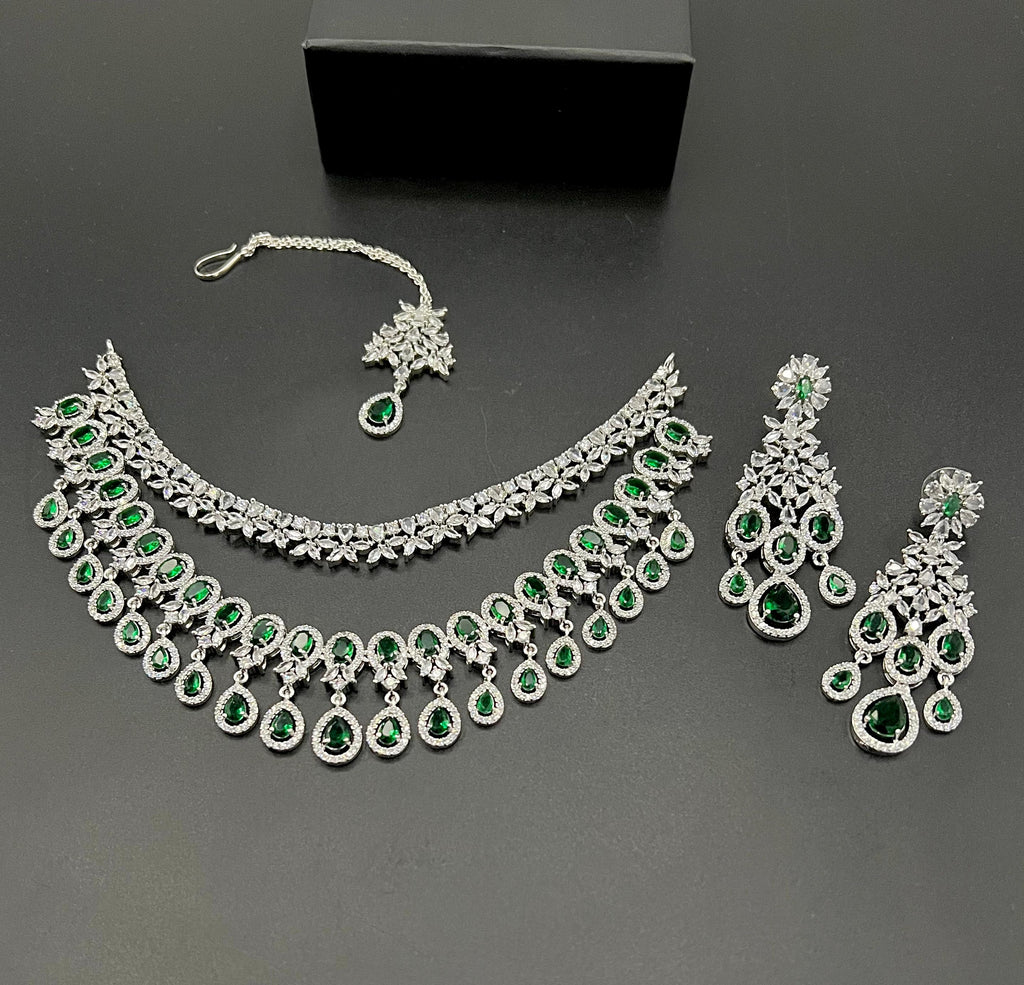 Demanding American diamond dobule pati set 😲