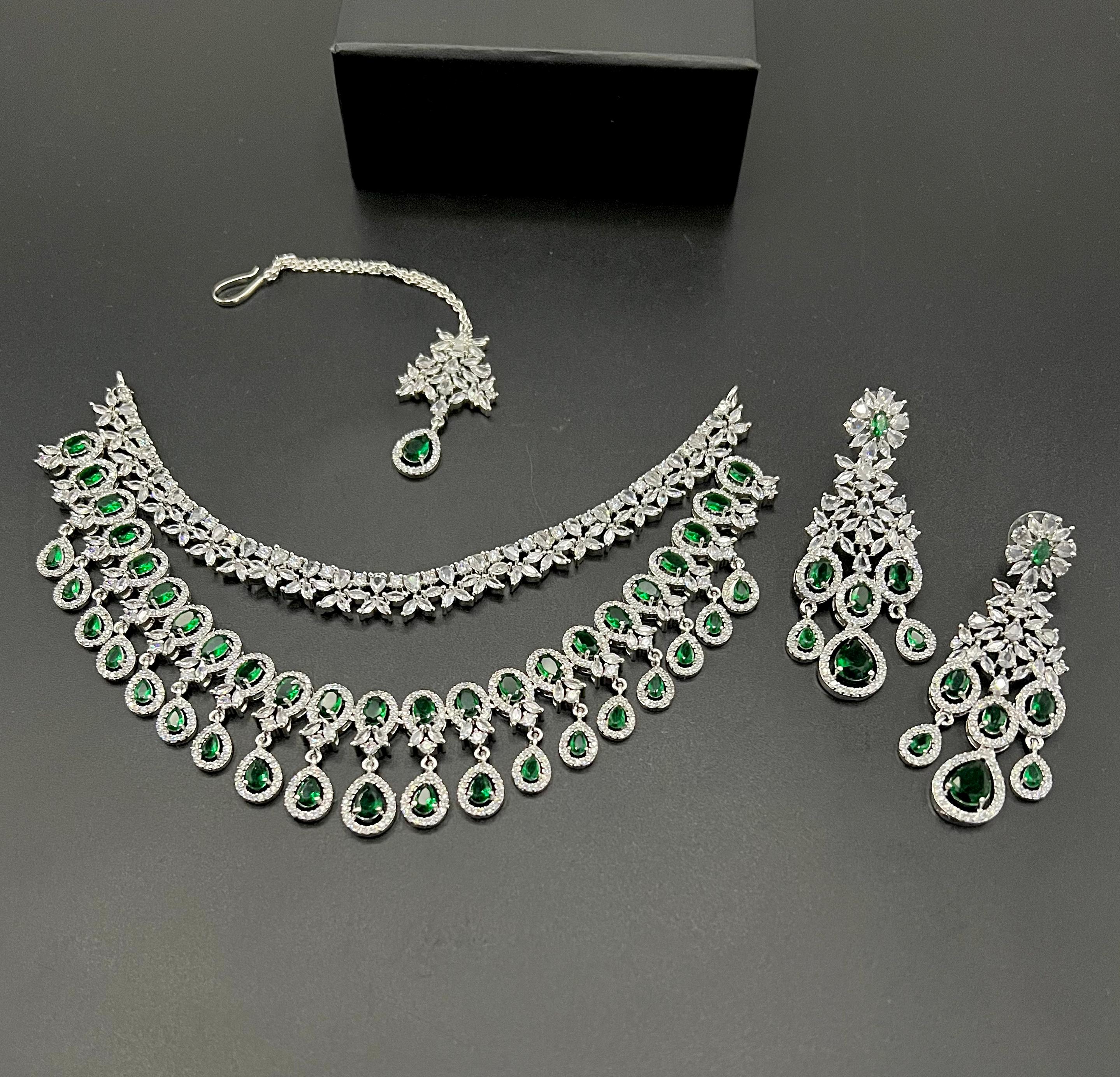 Demanding American diamond dobule pati set 😲