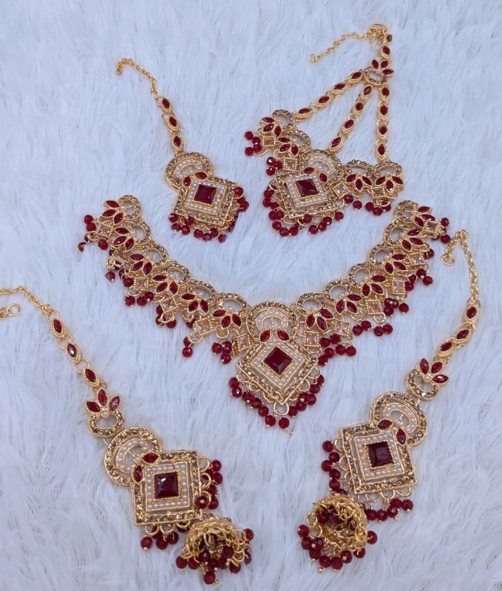 Party Wear Set 🎉  Zarqon or Poalki Work 💎 With Tikka or Jummar 📿 Jumki Style Earrings 👂