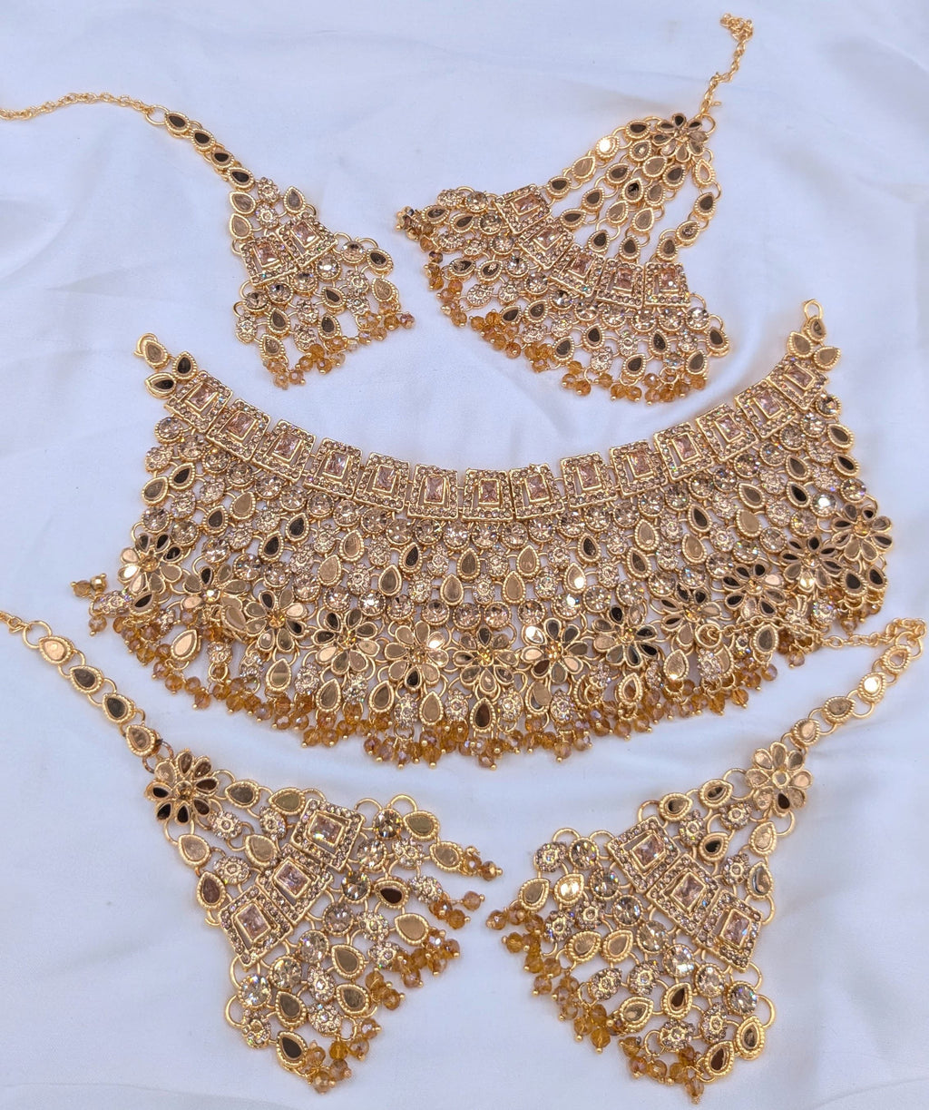 Bridal Set New Arrival  Zarqon & Poalki Work  With Tikka & Jummar