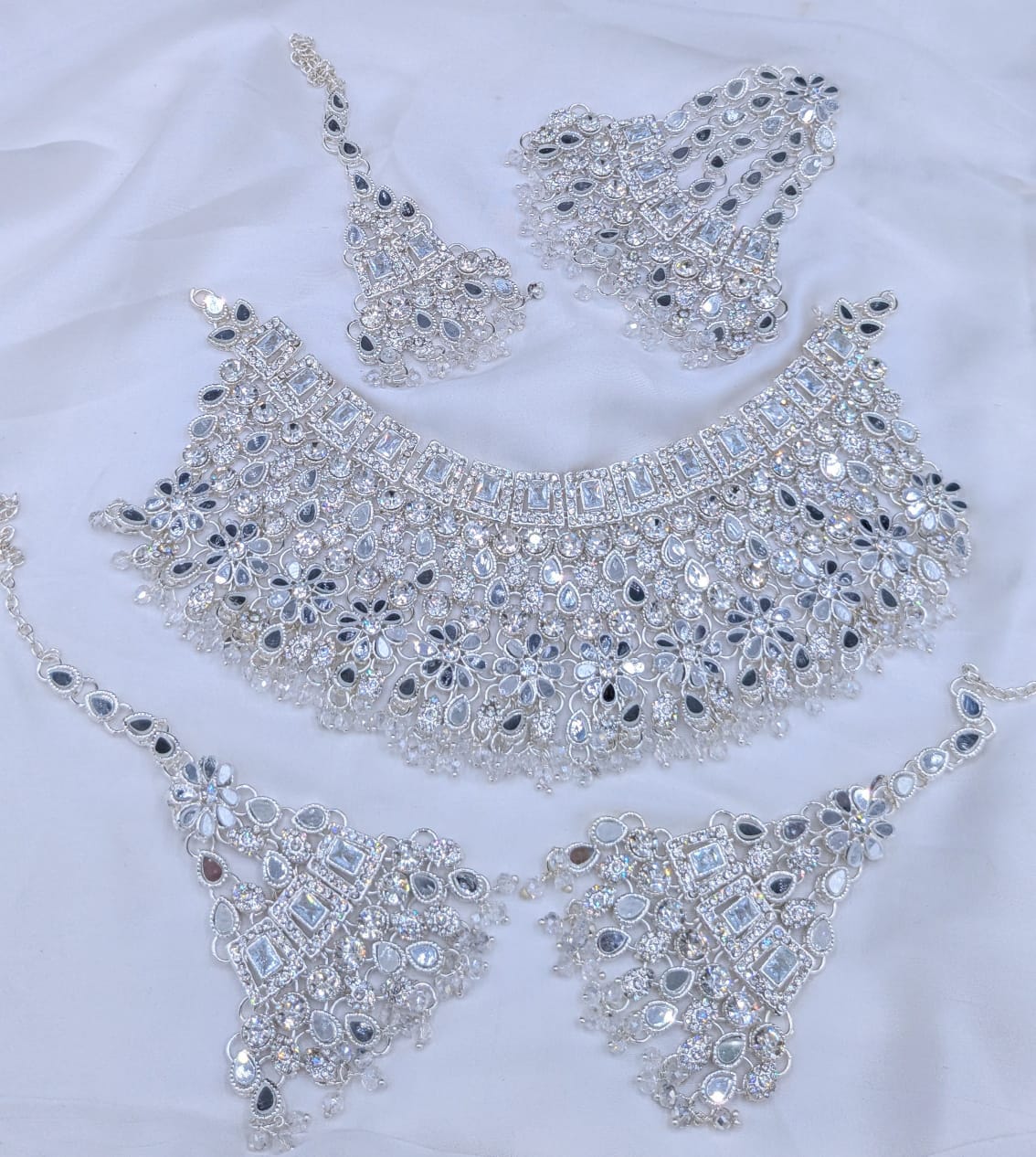 Bridal Set New Arrival  Zarqon & Poalki Work  With Tikka & Jummar