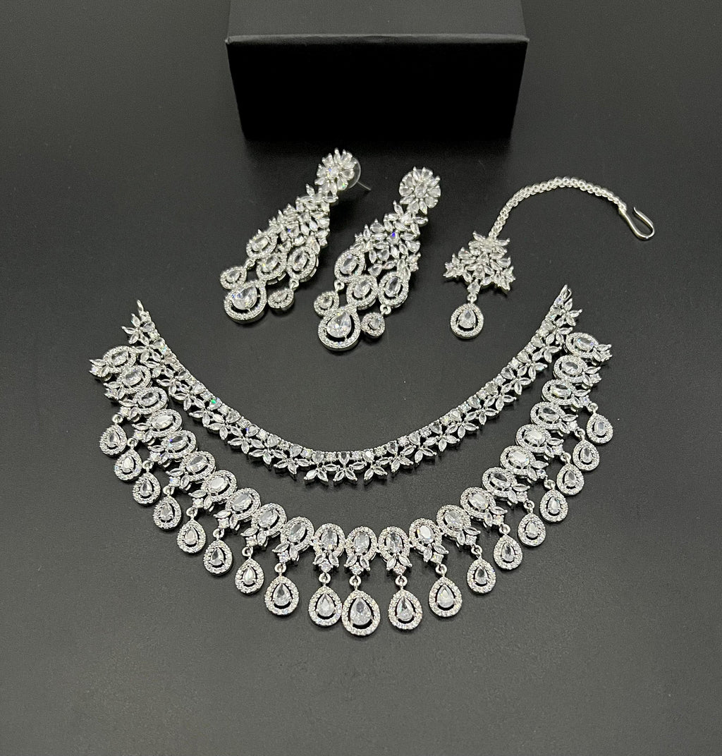 Demanding American diamond dobule pati set 😲