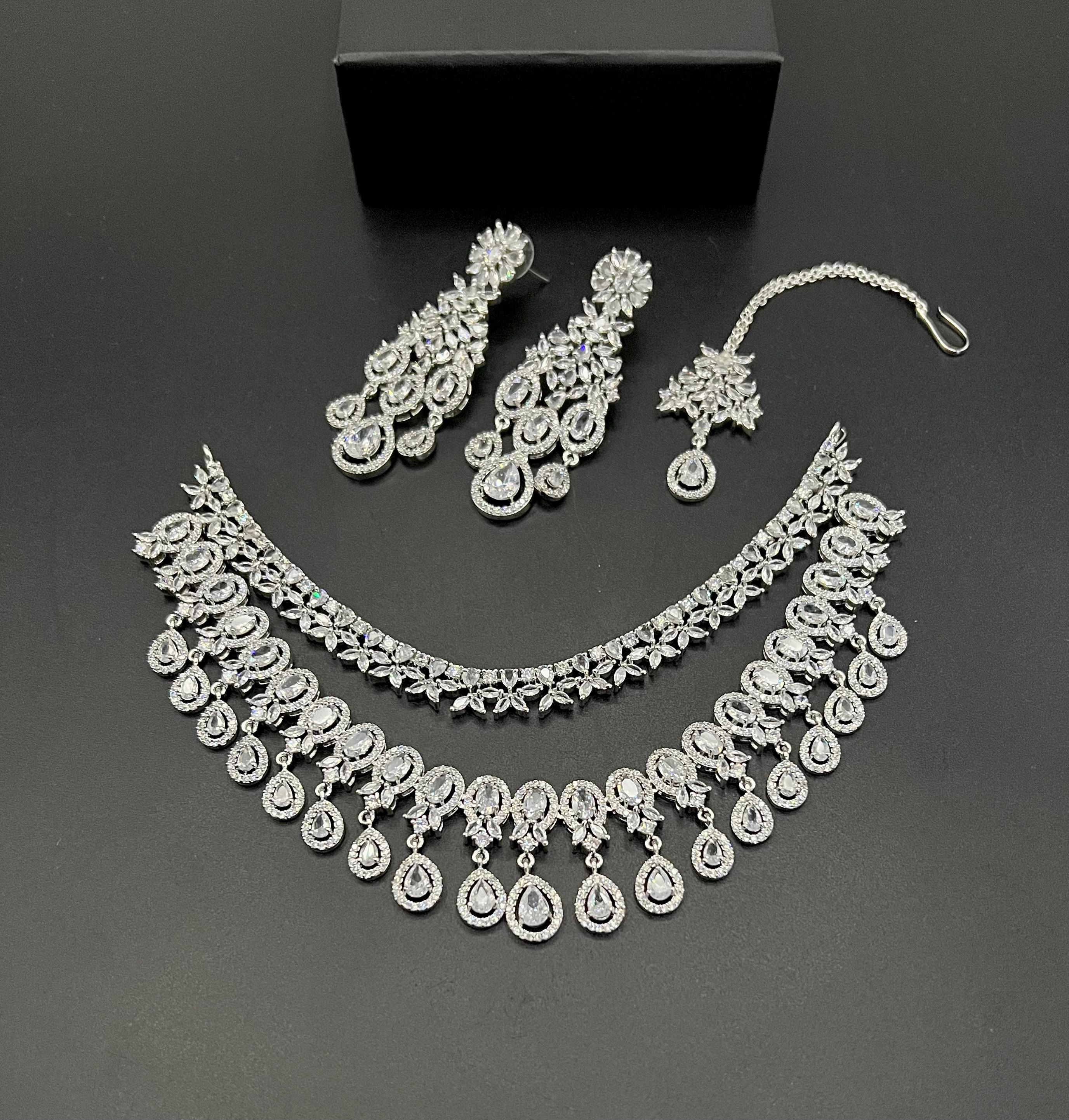 Demanding American diamond dobule pati set 😲