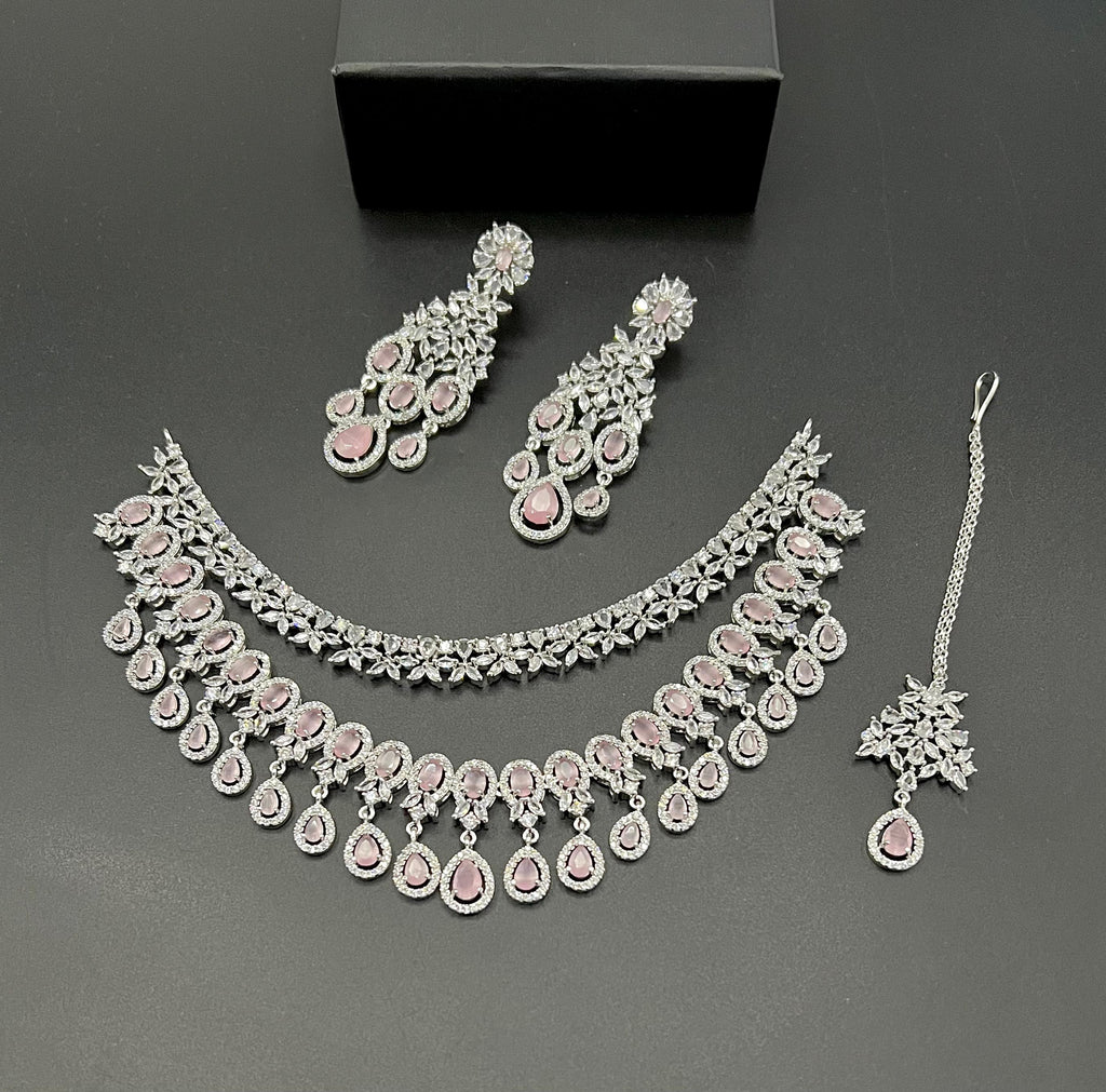 Demanding American diamond dobule pati set 😲